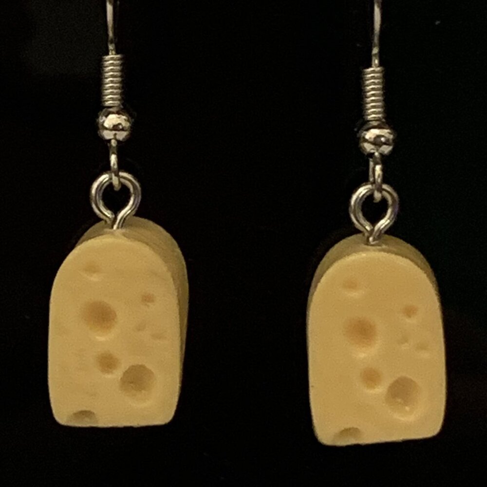 Cheese Earrings, Funny Food Earrings, Silly Earrings, Gift Idea, Novelty Earring